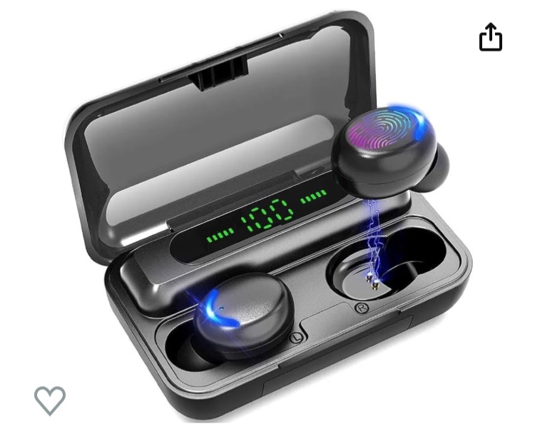 Photo 1 of BMHOLU Wireless Earbuds with Large Charging Case and Phone Charging Function, IPX5 Waterproof, Hi-Fi Stereo Sound, Touch Control, for iOS/Android - Perfect for Active Lifestyle
