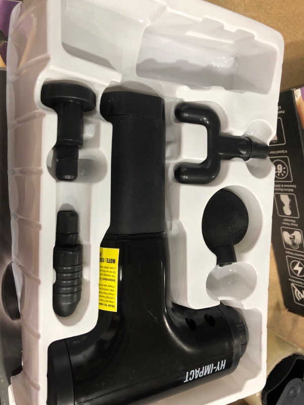 Photo 1 of HY IMPACT Cordless Muscle Massager – Professional Massage Gun with Four Interchangeable Massaging Heads, Portable and Lightweight, Six Intensity Speeds Gives Fast Recovery from Fatigue and Soreness