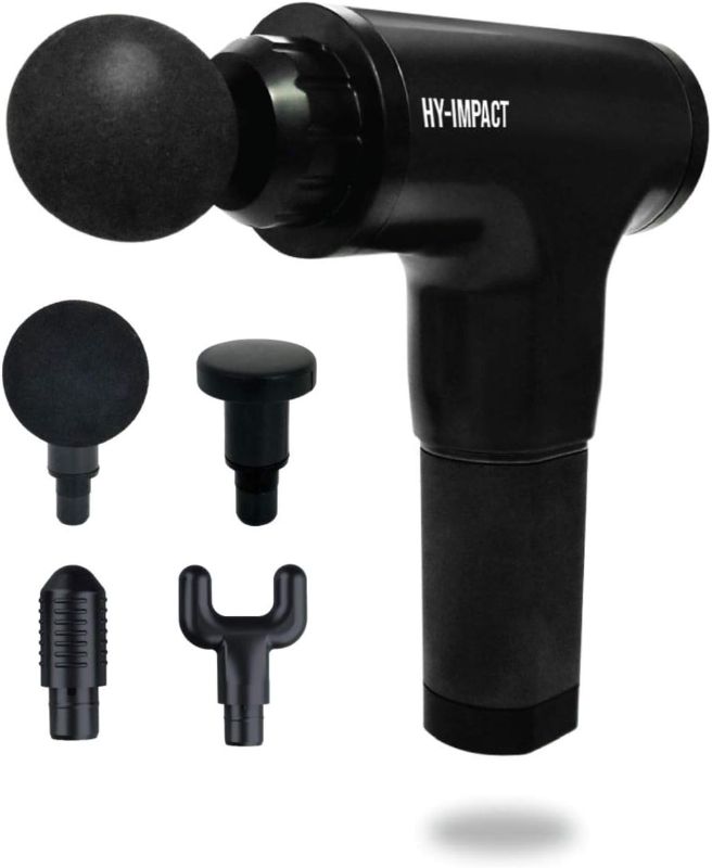 Photo 1 of HY IMPACT Cordless Muscle Massager – Professional Massage Gun with Four Interchangeable Massaging Heads, Portable and Lightweight, Six Intensity Speeds Gives Fast Recovery from Fatigue and Soreness