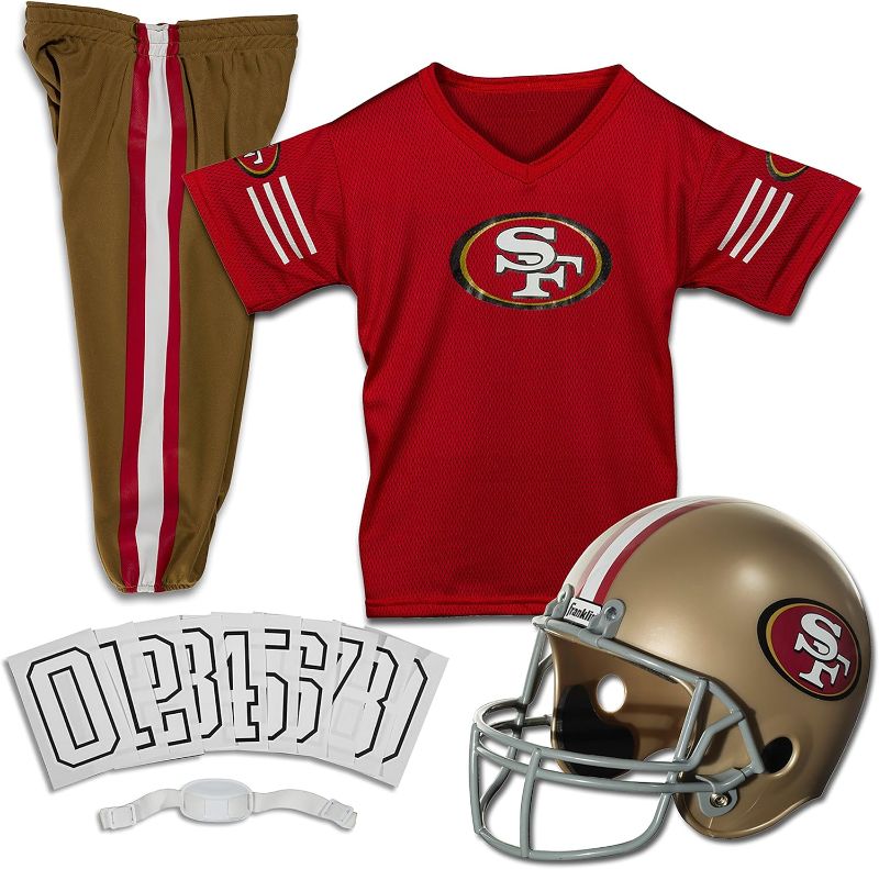 Photo 1 of Franklin Sports NFL Youth Football Uniform Set for Boys & Girls - Includes Helmet, Jersey & Pants with Chinstrap + Numbers
