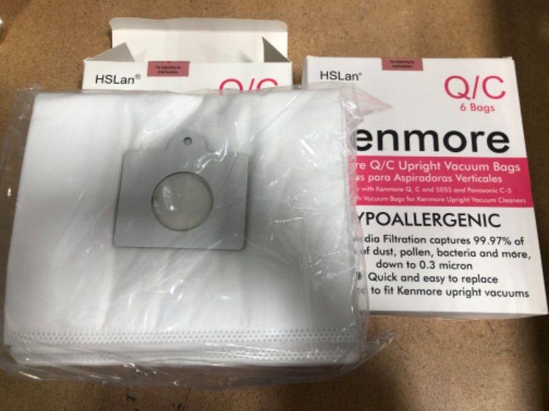 Photo 1 of *2 PACK BUNDLE*(12 PIECES TOTAL) Compatible with Kenmore Type Q/C HEPA Vacuum Bags, Hypoallergenic, Perfect Alternative to Kenmore 53292 Vacuum Bags. 6 Bags 6Bags White