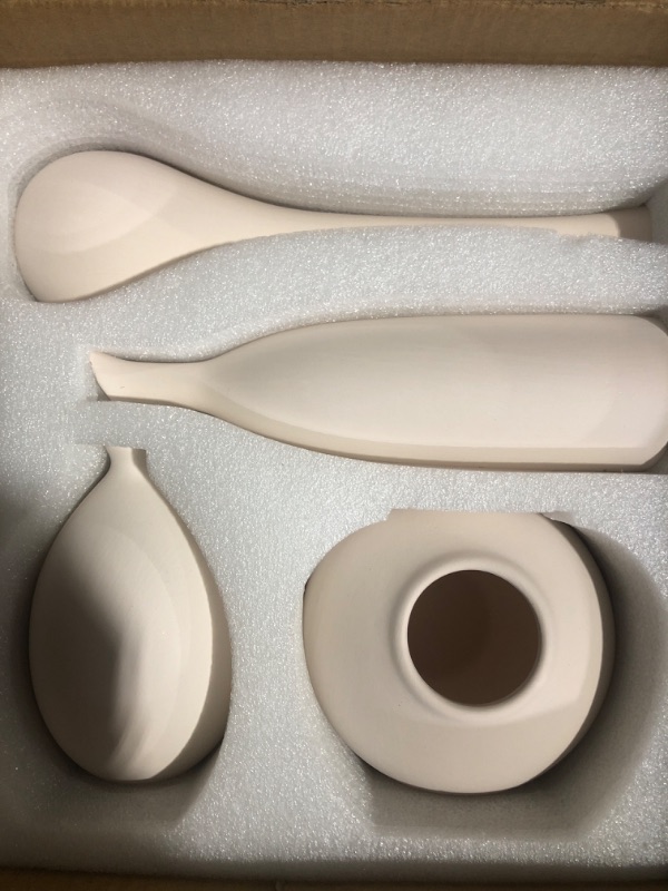 Photo 2 of * see all images *
ACCENT MARKET Modern White Ceramic vases for Home Decor - Set of 4 Elegant Small Rustic Ceramic vases 