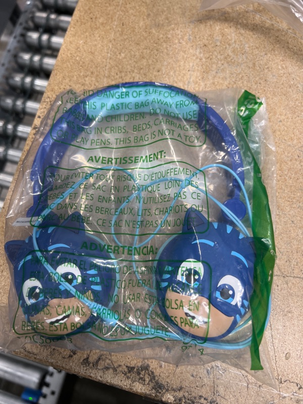 Photo 2 of PJ Masks Over-Ear Headphones for Kids - Adjustable Headband, Stereo Sound, Tangle-Free Cable, Volume Control, and 3.5mm Jack - Perfect for School, Home, and Travel PJ Masks Kids