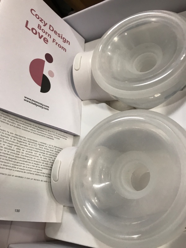 Photo 2 of ***SEE NOTES***Momcozy Breast Pump S12 Pro Hands-Free, Wearable & Wireless Pump with Soft Double-Sealed Flange, 3 Modes & 9 Levels Double Electric Pump Portable, Smart Display, 24mm, 2 Pack, Elegant White

