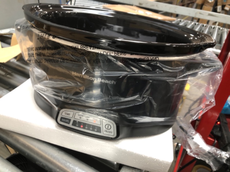 Photo 2 of **ONLY THE BLACK ONE**   Hamilton Beach Programmable Slow Cooker with Three Temperature Settings, 7-Quart + Lid Latch Strap, Black & 4-Quart Programmable Slow Cooker With Dishwasher-Safe Crock and Lid, Silver (33443)