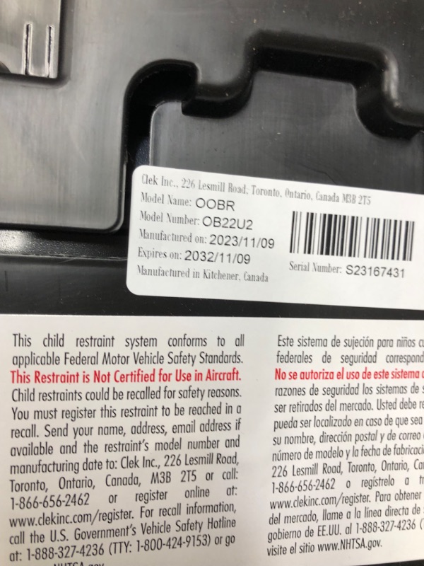 Photo 2 of Clek Oobr High Back Booster Car Seat with Rigid Latch, Railroad (Flame Retardant Free)