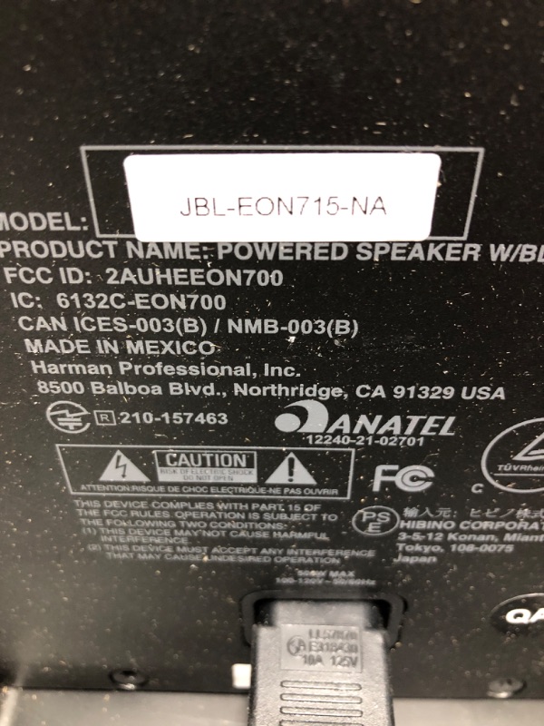 Photo 5 of JBL Professional EON715 Powered PA Loudspeaker with Bluetooth, 15-inch 15-Inch Speaker EON700 series