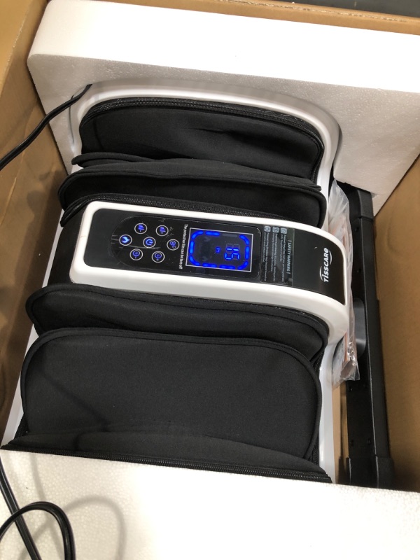 Photo 2 of TISSCARE Foot Massager - Shiatsu Foot Massager for Neuropathy and Plantar Fasciitis Relief - Foot Massager with Heat for Foot and Calf - Christmas Gifts for Men and Women. White