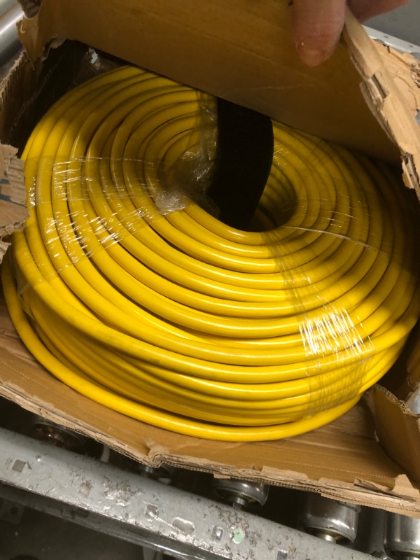 Photo 2 of 300 ft Outdoor Extension Cord Waterproof 12/3 Gauge Heavy Duty with Lighted end, Flexible Cold-Resistant 3 Prong Electric Cord Outside, 15Amp 1875W 12AWG SJTW, Yellow, ETL HUANCHAIN Yellow 300 foot