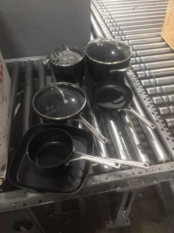 Photo 3 of "Missing One Pot Cover" KitchenAid Hard Anodized Induction Nonstick Cookware Pots and Pans Set, 10 Piece, Matte Black Cookware Set (10 Piece)