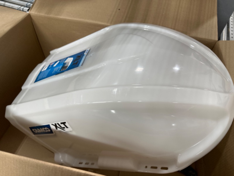 Photo 1 of Camco XLT High Flow Roof Vent Cover, Opens for Easy Cleaning, Aerodynamic Design, Easily Mounts to RV with Included Hardware-White (40446) White Standard Packaging XLT