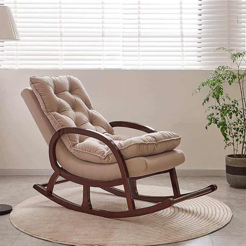 Photo 1 of  Comfortable Relax Rocking Chair, Recliner Chair with Armrest, Foot Pedal, for Bedroom, Living Room, Balcony