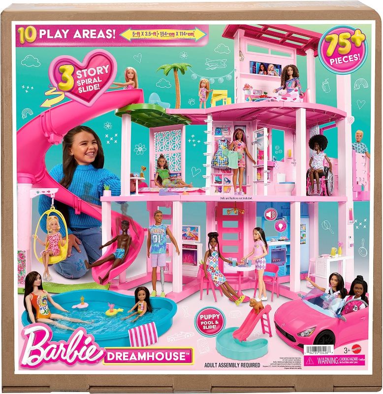 Photo 1 of ************UNKNOWN IF COMPLETE**********
Barbie Dreamhouse 2023, Pool Party Doll House with 75+ Pieces and 3-Story Slide, Barbie House Playset, Pet Elevator and Puppy Play Areas?
