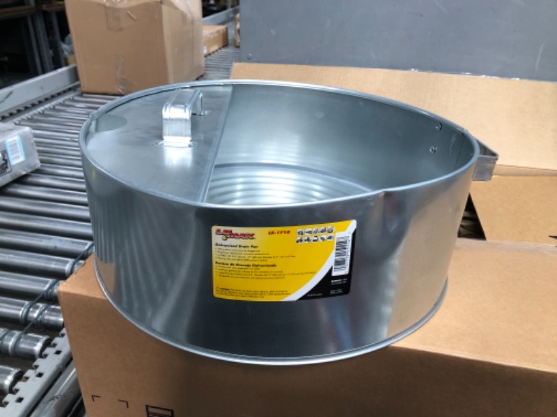 Photo 2 of LUMAX LX-1710 Silver 6 Gallon Galvanized Drain Pan. Heavy Duty Construction for Rugged Use. The Bright Zinc Galvanized, Corrosion-Resistant Finish Prevents Corrosion.