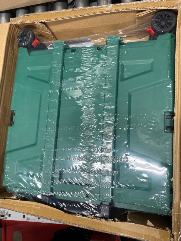 Photo 1 of Foldable Shopping Utility Cart Portable Rolling Crate Handcart with 360°Rotate Wheel,Hidden Lid,Telescoping Handle Collapsible for Travel Shopping Moving Storage Office Use(DarkGreen)