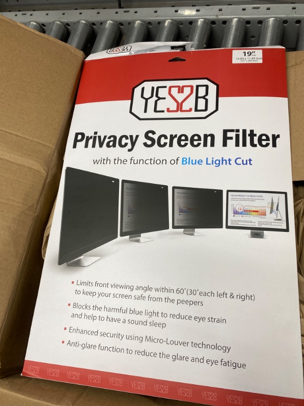 Photo 2 of YES2B 19 Inch Monitor Privacy Screen Filter for 5:4 Display - Computer, Monitor, Desktop PC, Anti Spy, Blue Light Blocking and Anti Glare Protector, Anti-Peeping Shield, Made in Korea 19 inch SQUARE (5:4)