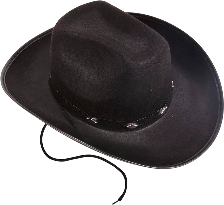 Photo 1 of Kangaroo - Black Cowboy Hat for Women & Men with Pull-on Closure, Western Felt Hats - Costume Party, Halloween, Cosplay, Roleplay, Country-style Fashion Accessory