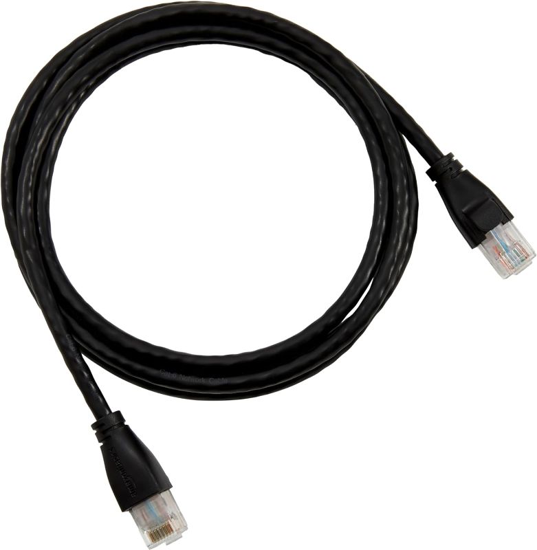 Photo 1 of Amazon Basics RJ45 Cat-6 Ethernet Patch Internet Cable - 5 Foot (1.5 Meters) 5 Foot 1-Pack Cable