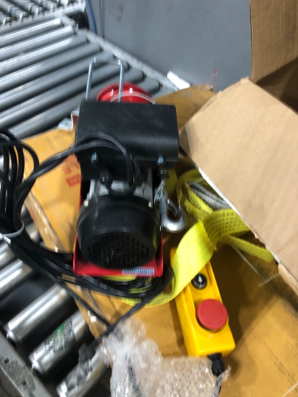 Photo 2 of  Electric Hoist, 110V 440 Lbs Winch with Remote Control, Zinc-Plated Steel Wire Hoist for Garage, Warehouses, Factories 38ft Lifting Height with Emergency Stop Switch