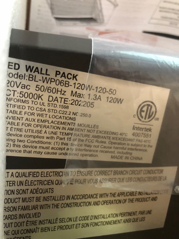 Photo 1 of 4 Pack 120W New LED Wall Pack with Dusk-to-Dawn Photocell, IP65 Waterproof Outdoor Lighting Fixture, 800-1000W HPS/MH Replacement, 14400lm 5000K 120Vac 5-Year Warranty for ZJOJO 120.0 Watts