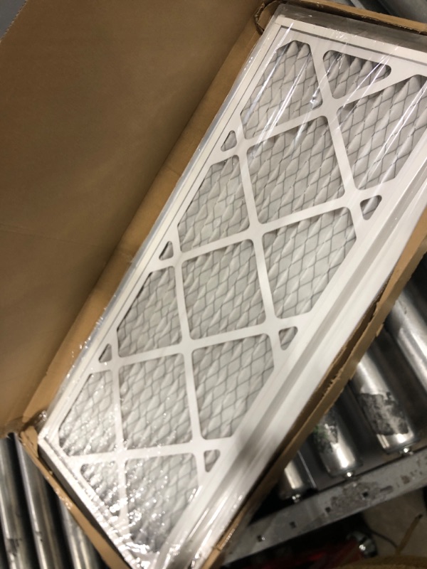 Photo 2 of 30" X 12" Return Air Filter Grille - Filter Included - Easy Plastic Tabs for Removable Face/Door - HVAC Vent Duct Cover - White [Outer Dimensions: 31.75w X 13.75h] 30 X 12