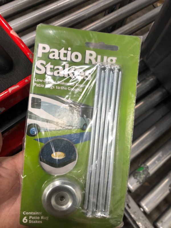 Photo 2 of Prest-O-Fit 36923 2-2001 Patio Rug Stakes - Pack of 6 Silver