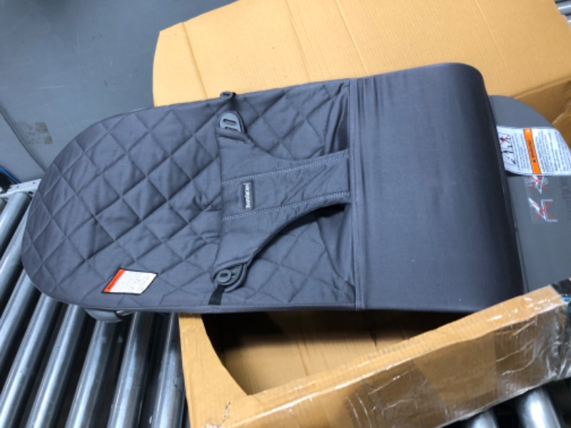 Photo 1 of BabyBjörn Bouncer Bliss, Cotton, Classic Quilt, Anthracite
