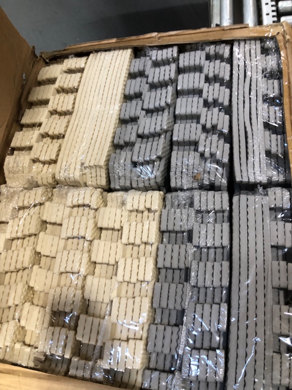 Photo 2 of 100Pcs Set Foam Floor Tiles, Interlocking Foam Padding with Soft Low Pile Carpet Surface, for Exercise, Yoga, Playroom, Basement, 12x12inch(Color:Beige+Light Gray)