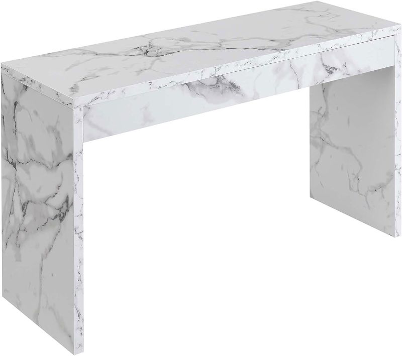 Photo 7 of (SEE NOTES) Convenience Concepts Northfield Hall Console Desk Table, White Faux Marble
