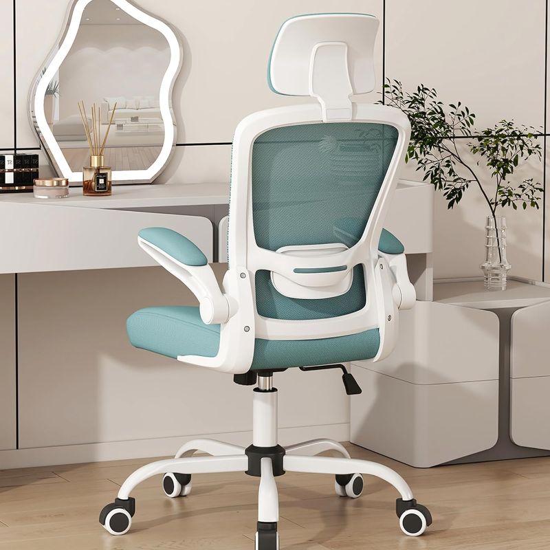 Photo 1 of Mimoglad Office Chair, High Back Ergonomic Desk Chair with Adjustable Lumbar Support and Headrest, Swivel Task Chair with flip-up Armrests for Guitar Playing