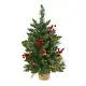 Photo 1 of 2' Pine, Pinecone and Berries Artificial Christmas Tree 86 Bendable Branches
