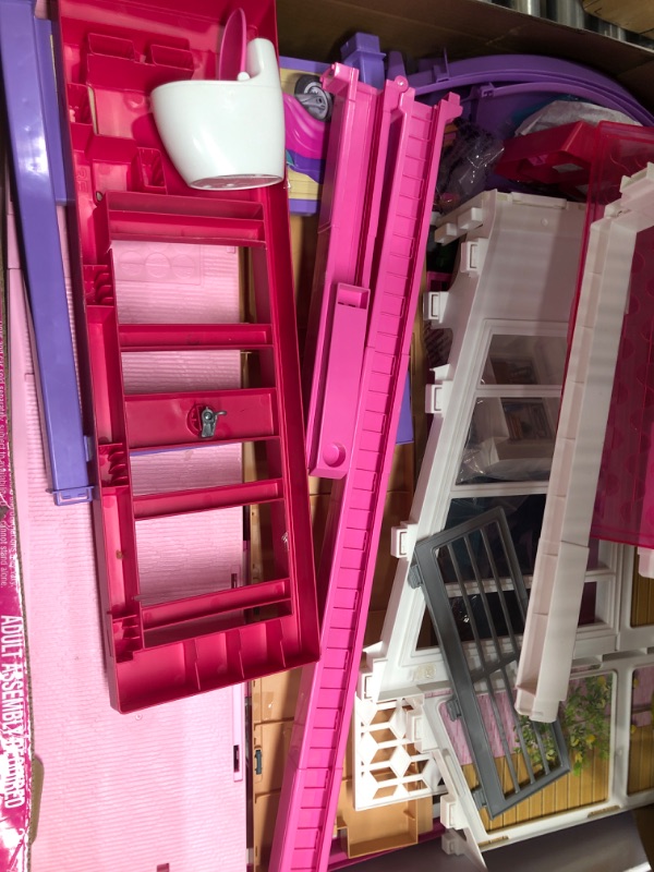 Photo 3 of Barbie Dreamhouse, Doll House Playset with 70+ Accessories Including Transforming Furniture, Elevator, Slide, Lights & Sounds Wheelchair Accessible Elevator