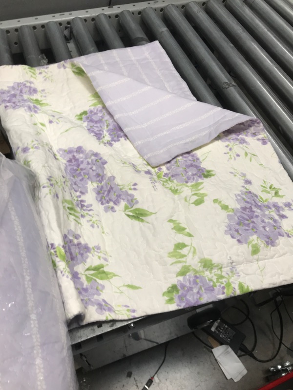 Photo 4 of  Bundle of 2 Large Pillow Cases and 1 Fleece Blanket- Purple Floral Design 