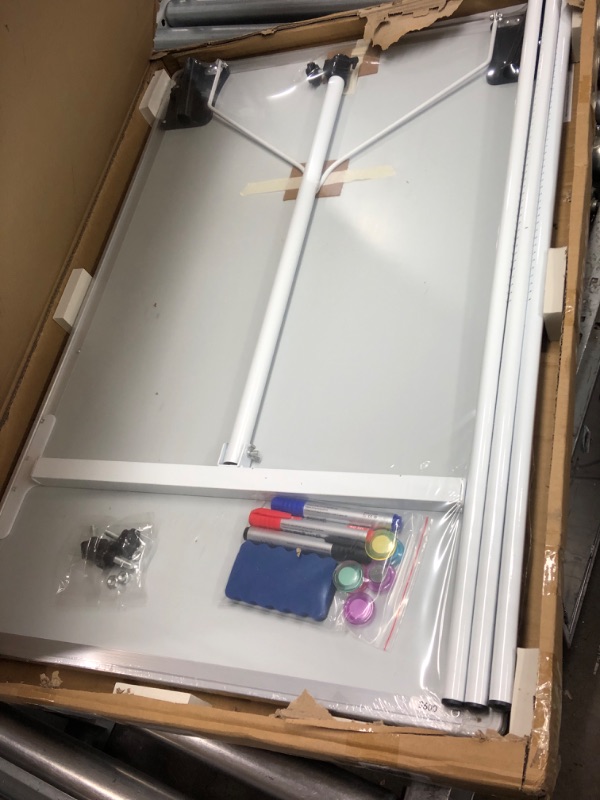 Photo 2 of Easel White Board - Magnetic Tripod Whiteboard Portable Dry Erase Board 36 x 24 inches Flipchart Easel Board Height Adjustable, 3' x 2' Portable White Board *Silver 36 x 24