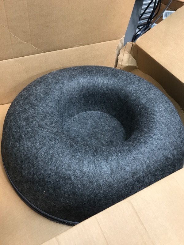 Photo 2 of NIOIB Ultimate Comfort and Fun with The Cat Donut Tunnel - Oversized Cat Cave and Bed - Felt Material, Easy Zipper Mounting, 7.5 Inches of Cozy Space - Multi-Purpose Cat Tunnel Bed-24inch-Dark Grey 24inch Dark Grey