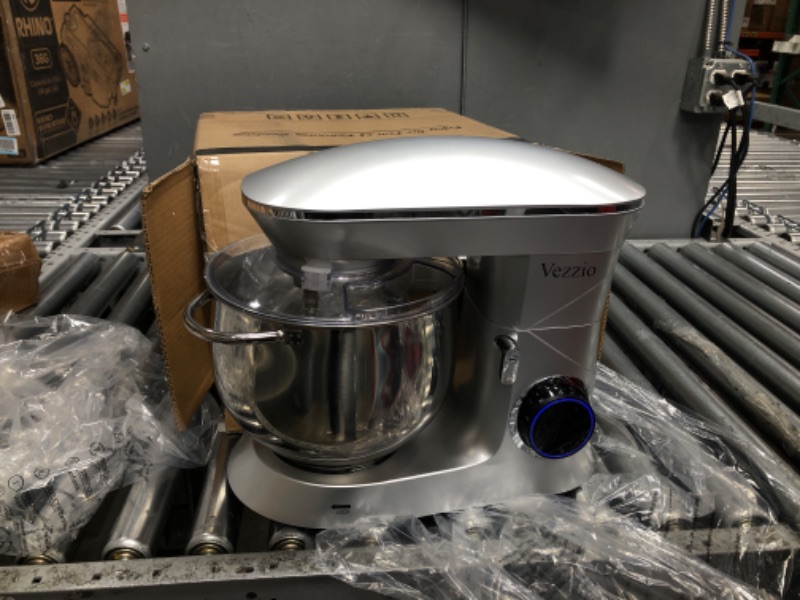 Photo 2 of 9.5 Qt Stand Mixer, 10-Speed Tilt-Head Food Mixer, Vezzio 660W Kitchen Electric Mixer with Stainless Steel Bowl, Dishwasher-Safe Attachments for Most Home Cooks (Silver)