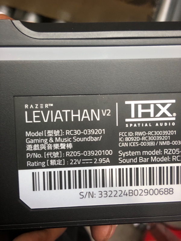 Photo 4 of Razer Leviathan V2: Multi-Driver PC Gaming Soundbar with Subwoofer & Base Station V2 Chroma: Chroma RGB Lighting - Non-Slip Rubber Base - Designed for Gaming Headsets - Classic Black Leviathan V2 Soundbar+ Base Station V2 Chroma