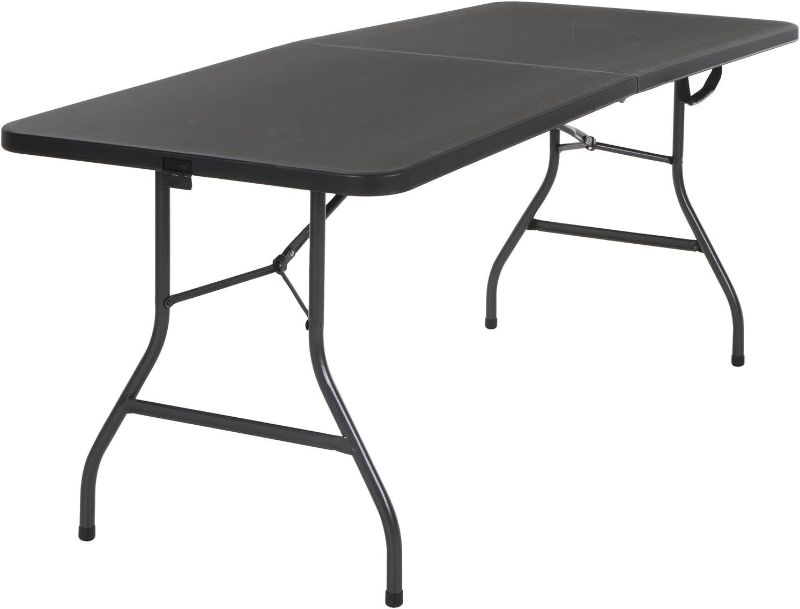 Photo 1 of  Fold-in-Half Blow Molded Folding Table, Black