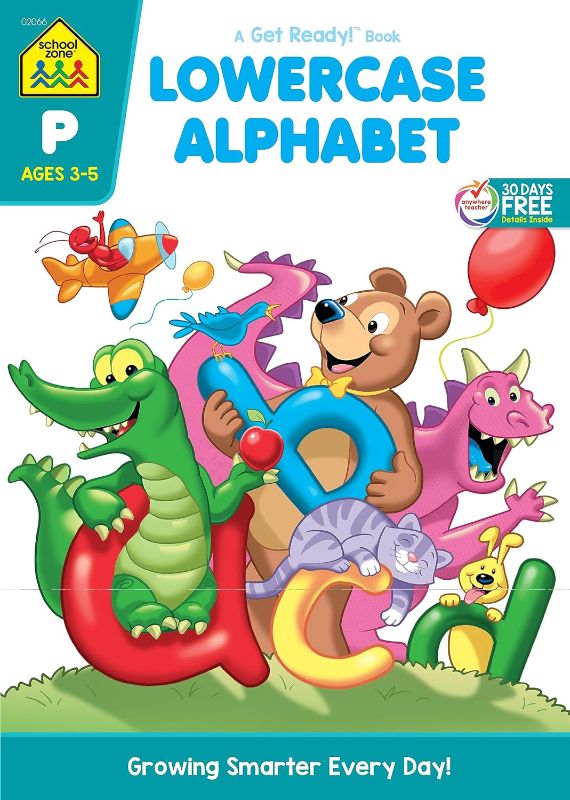 Photo 1 of 4 PACK***School Zone - Lowercase Alphabet Workbook - 32 Pages, Ages 3 to 5, Preschool to Kindergarten, ABC's, Letters, Tracing, Printing, Writing, Manuscript, and More (School Zone Get Ready!™ Book Series) Paperback – Picture Book, October 30, 2017
