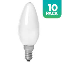 Photo 1 of 40-Watt Equivalent Soft White 2700K Candelabra Dimmable 25,000-Hour Frosted LED Light Bulb (10-Pack)
