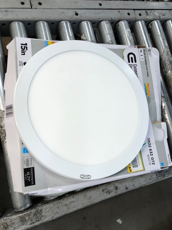 Photo 2 of 15 in. 22.5-Watt Dimmable White Integrated LED Edge-Lit Round Flat Panel Ceiling Flushmount with Color Changing CCT