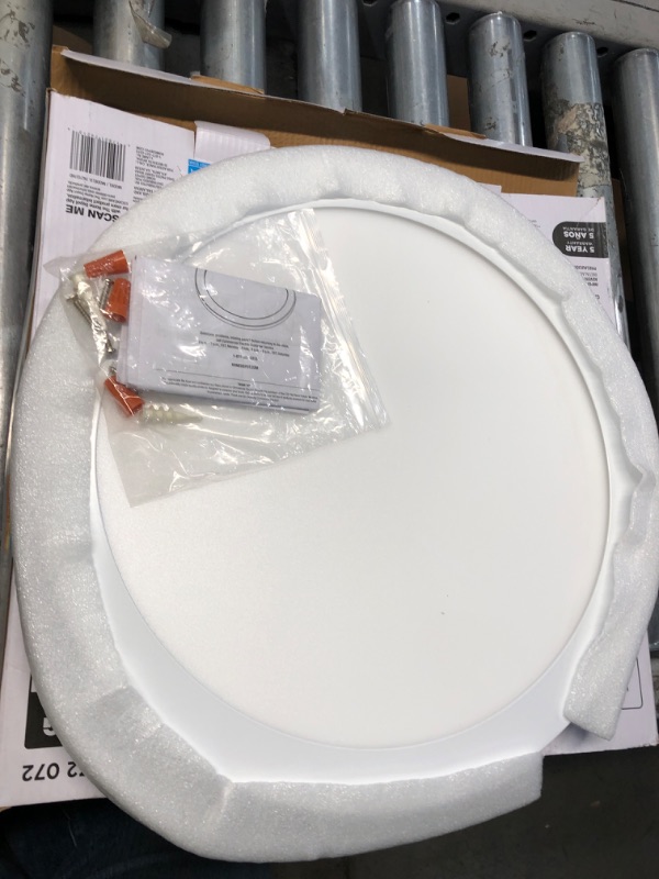 Photo 2 of 15 in. 22.5-Watt Dimmable White Integrated LED Edge-Lit Round Flat Panel Ceiling Flushmount with Color Changing CCT