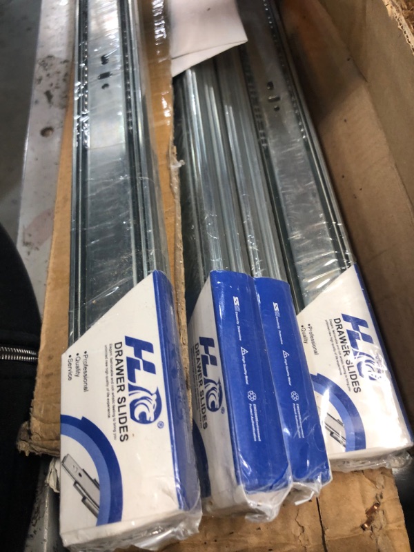 Photo 1 of 20inch Soft Self Close Drawer Slides 6 Pairs (12pcs) Full Extension Ball Bearing Drawer Slides 3 fold Full Stretch Side Mount Drawer Slides 100 LB Capacity Drawer Slide 20" Silver 20 Inch