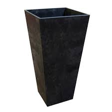 Photo 1 of 14 in. x 27.5 in. Slate Rubber Self Watering Planter
