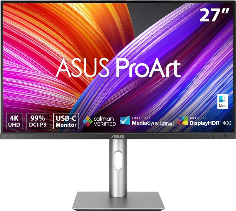 Photo 1 of ASUS ProArt Display 27” 4K HDR Professional Monitor (PA279CRV) - IPS, UHD (3840 x 2160), 99% DCI-P3/Adobe RGB, ?E < 2, Calman Verified, USB-C PD 96W, DisplayPort, Daisy-Chain, Height Adjustable
