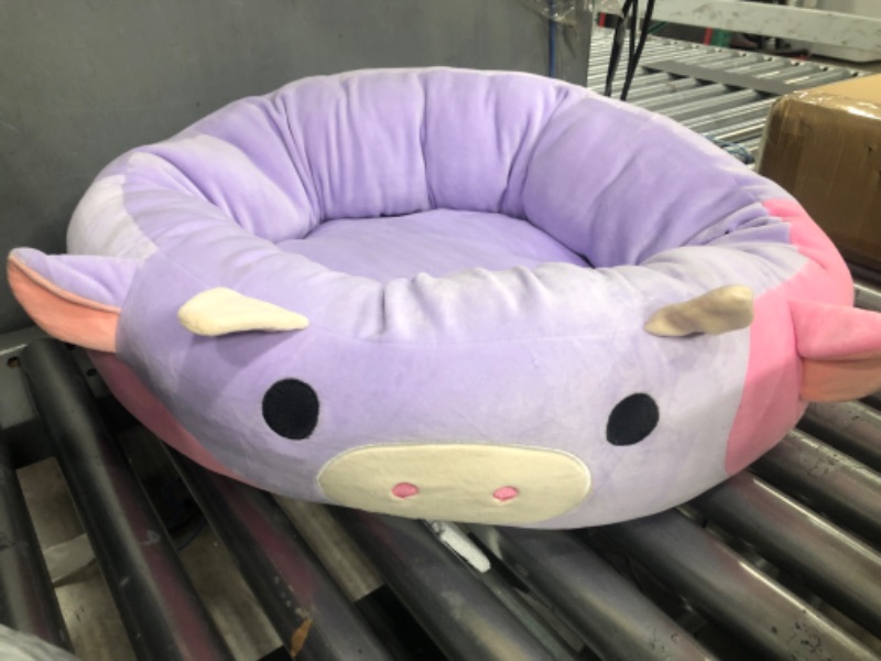 Photo 1 of Bed L Size Pure Cotton Cat Bed Cat House Winter Warm Soft Plus Velvet Cat Cushion Cat Bed Cute Round Cushion 1Pcs Purple
