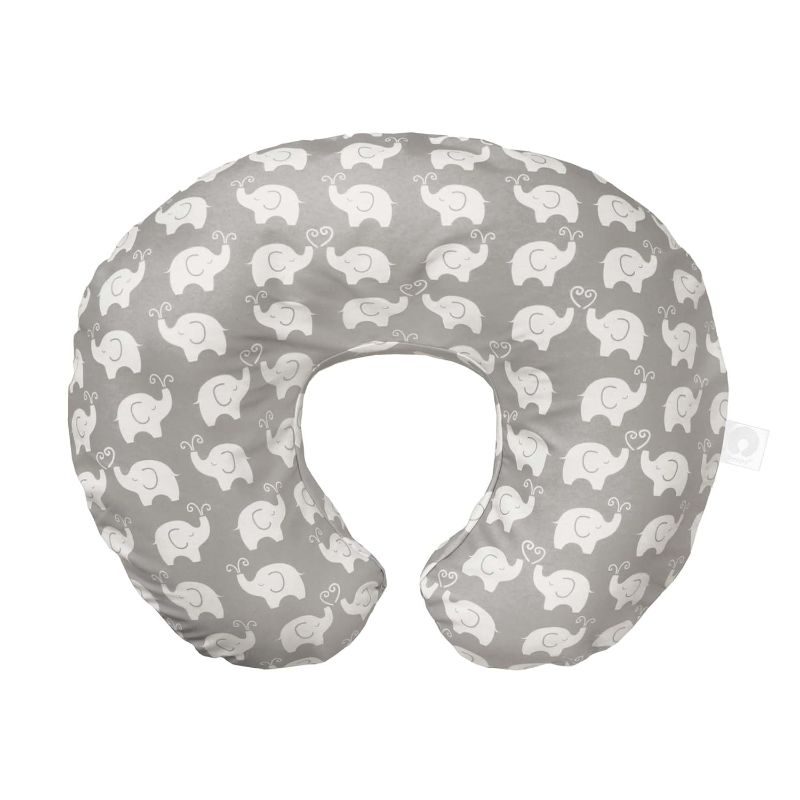 Photo 1 of Boppy Nursing Pillow Original Support, Gray Elephant Sprinkles, Ergonomic Nursing Essentials for Bottle and Breastfeeding, Firm Fiber Fill, with Removable Nursing Pillow Cover, Machine Washable
