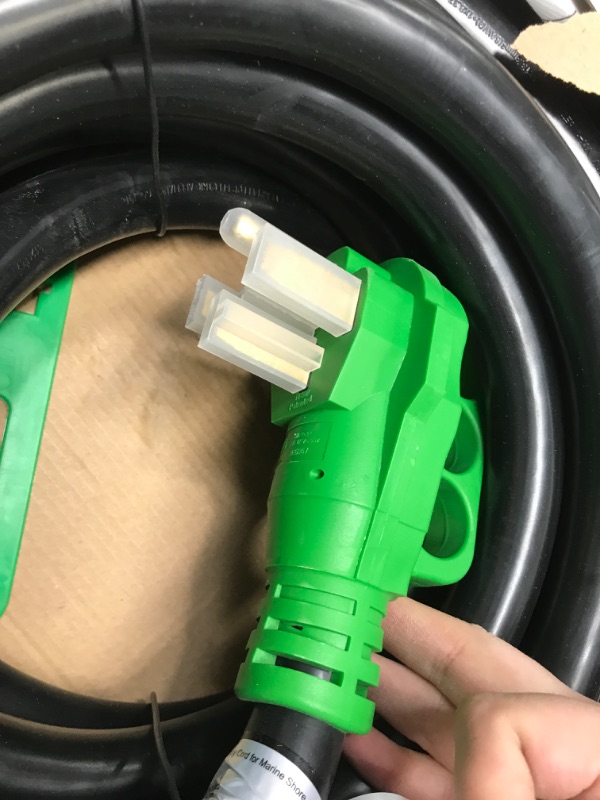 Photo 1 of RVGUARD 50 Amp 50 Foot RV Extension Cord, Heavy Duty STW Cord with LED Power Indicator and Cord Organizer, 14-50P/R Standard Plug, Green, ETL Listed 50 Feet Green 50 Amp