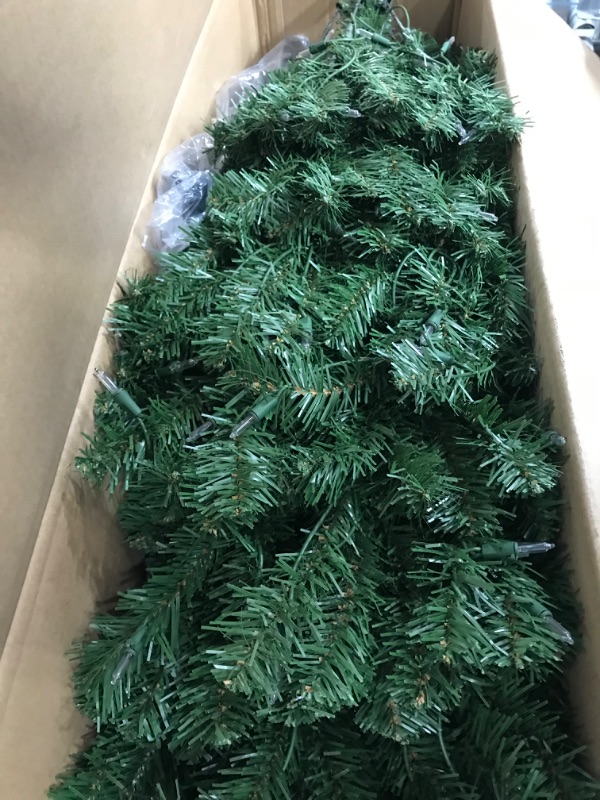 Photo 2 of 7 ft. North Valley Spruce Pencil Slim Artificial Christmas Tree with Clear Lights729083549557
