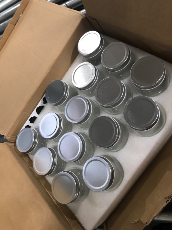 Photo 2 of 16 oz Mason Jars With Lids Regular Mouth 15 Pack-16 oz Glass Jars with Lids,Bulk Pint Clear Glass Jars For Meal Prep, Food Storage With 20 Labels (Silver Lids)